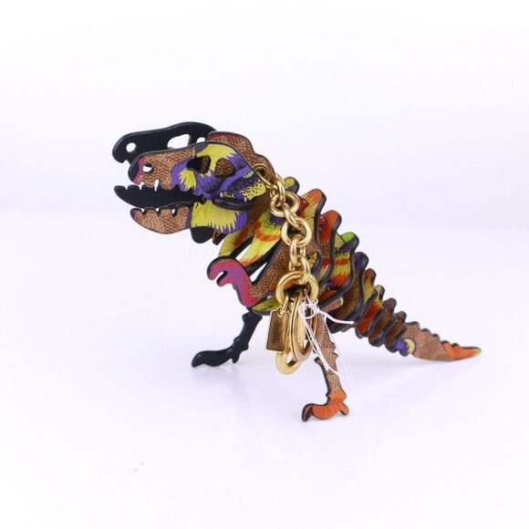 NWT Coach Large Rexy Dinosaur Keychain Bag Charm Orange - Picture 4 of 7
